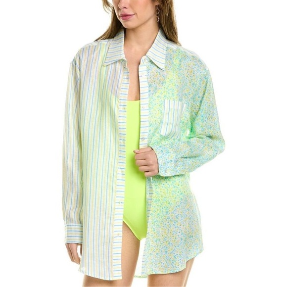 Solid & Striped Linen Button Down Set Size Medium - Picture 9 of 9